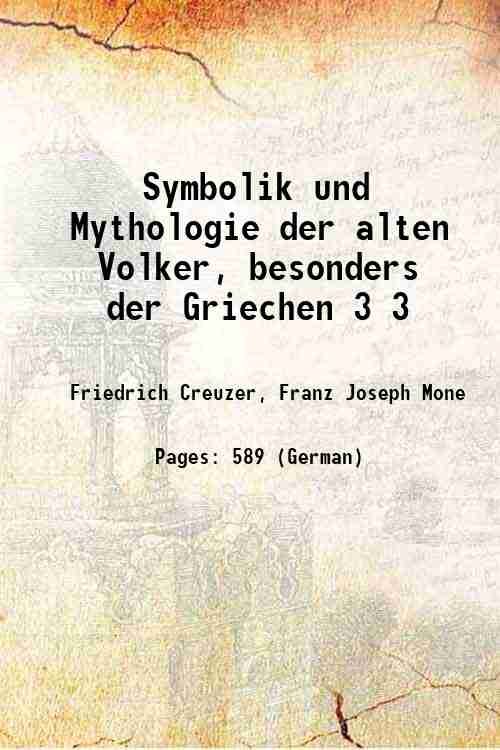 Symbolik und Mythologie der alten Volker, besonders der Griechen Volume … | Immagine principale