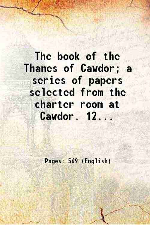 The book of the Thanes of Cawdor; a series of … | Immagine principale