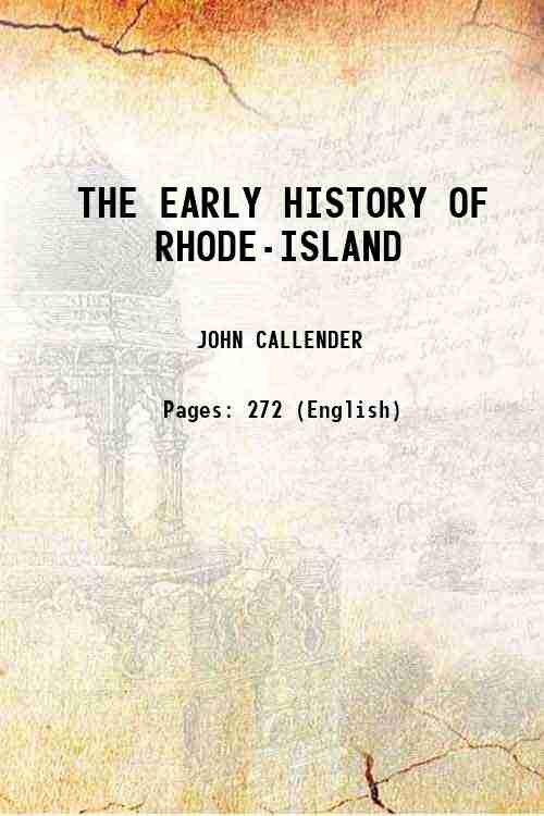 THE EARLY HISTORY OF RHODE-ISLAND 1843