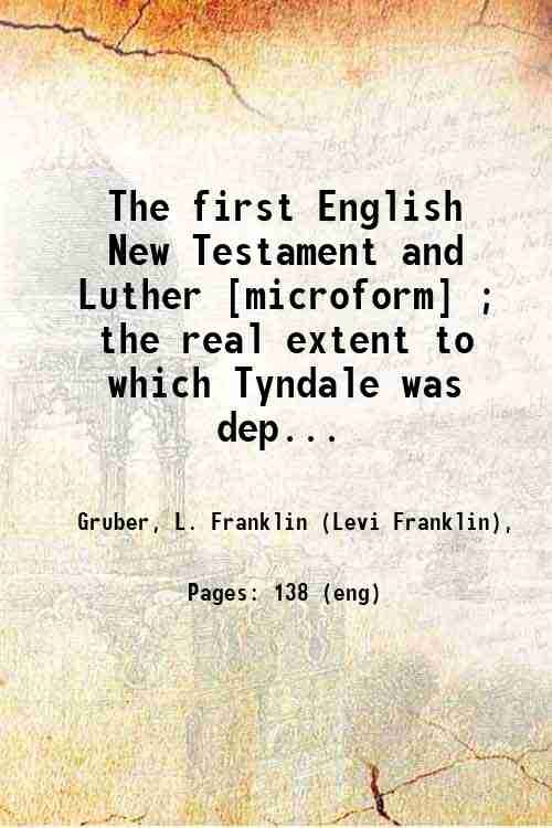 The first English New Testament and Luther ; the real … | Immagine principale