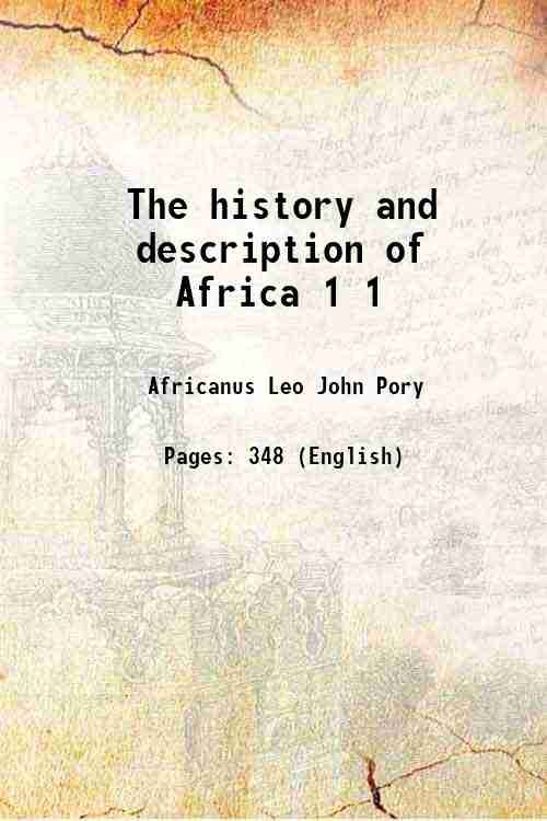 The history and description of Africa Volume 1 1896