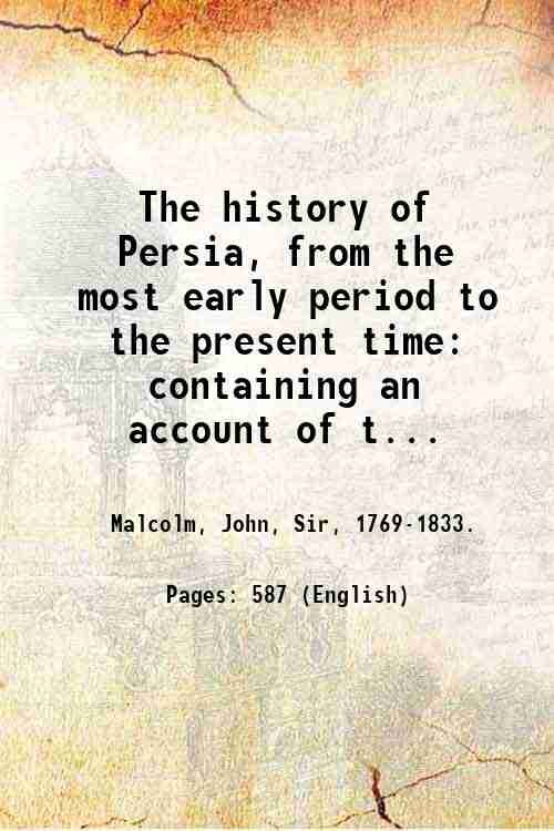 The history of Persia, from the most early period to … | Immagine principale