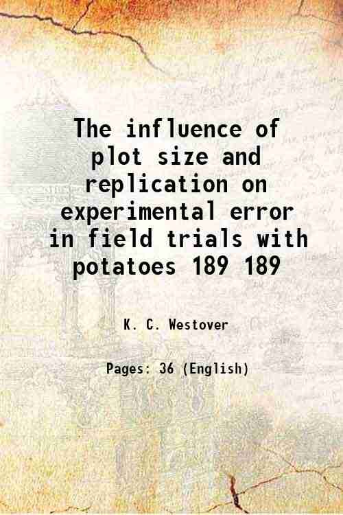 The influence of plot size and replication on experimental error … | Immagine principale