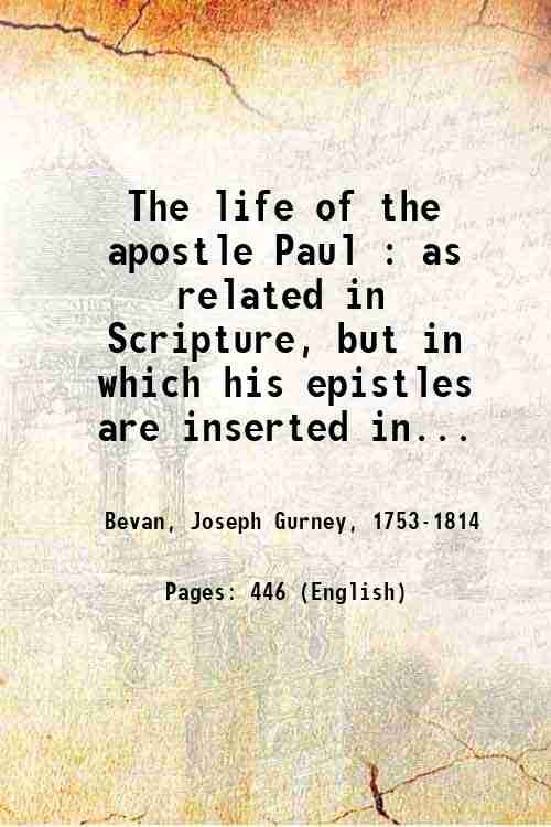 The life of the apostle Paul : as related in …