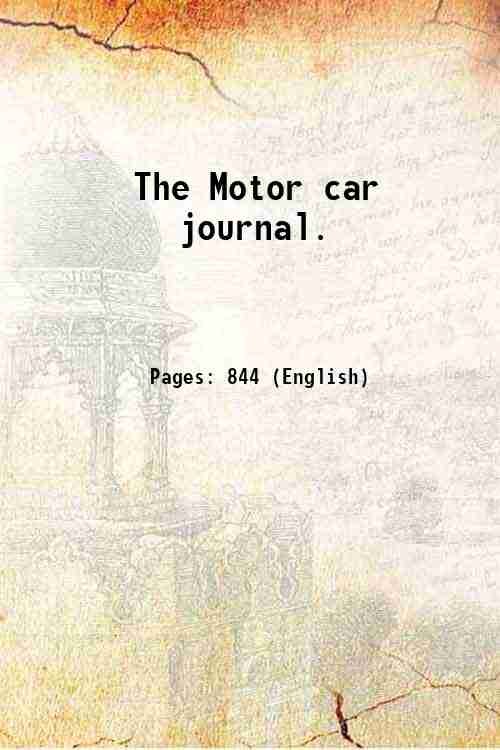 The Motor car journal. Volume 1 1900