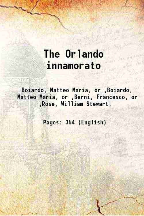 The Orlando innamorato 1823
