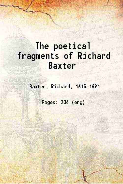 The poetical fragments of Richard Baxter 1821 | Immagine principale