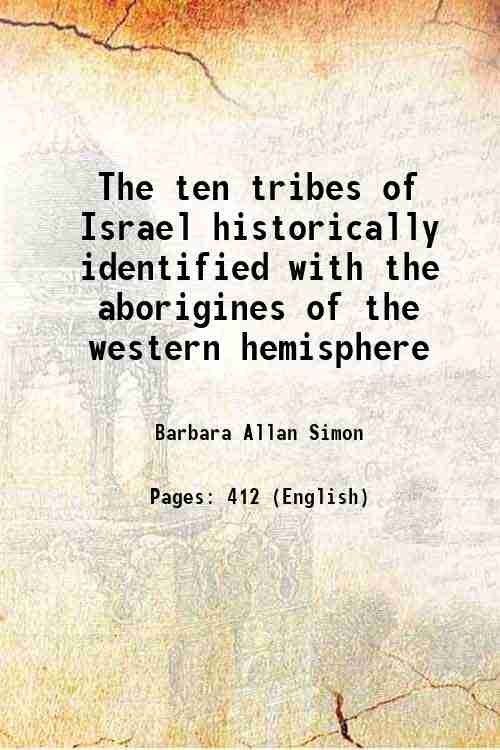 The ten tribes of Israel historically identified with the aborigines …