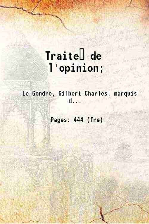 Traite? de l'opinion; Volume 2 1735 | Immagine principale