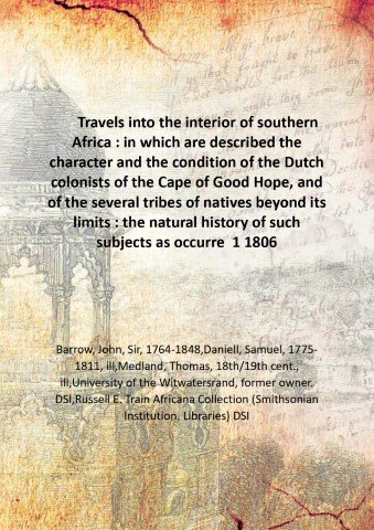 Travels into the interior of southern Africa : in which … | Immagine principale