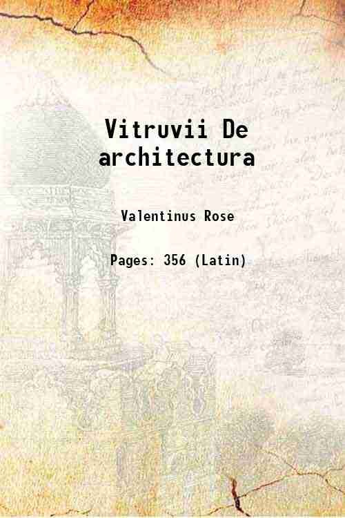 Vitruvii De architectura 1899