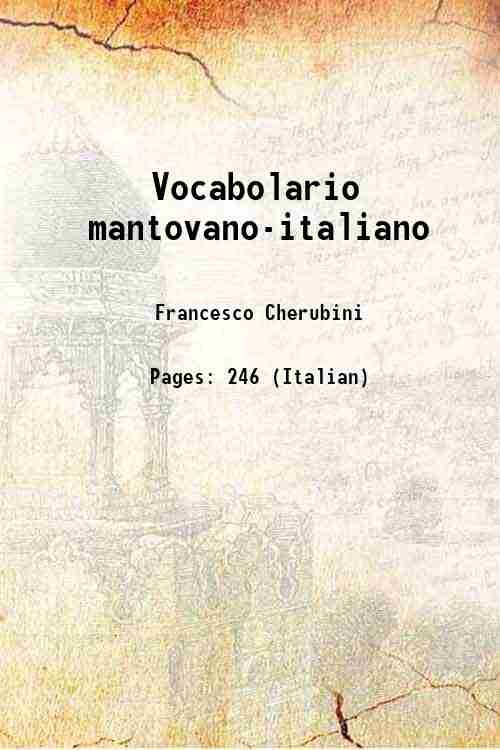 Vocabolario mantovano-italiano 1827