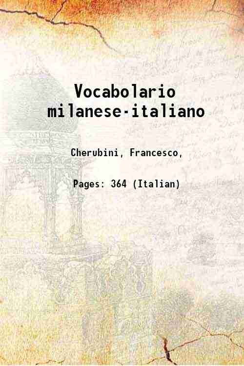 Vocabolario milanese-italiano 1814