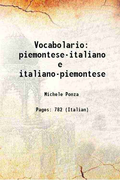 Vocabolario piemontese-italiano e italiano-piemontese 1847