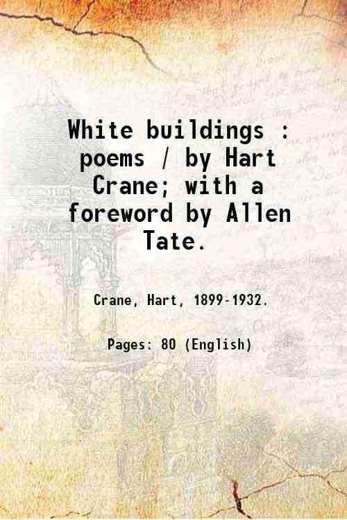 White buildings : poems / by Hart Crane; with a … | Immagine principale