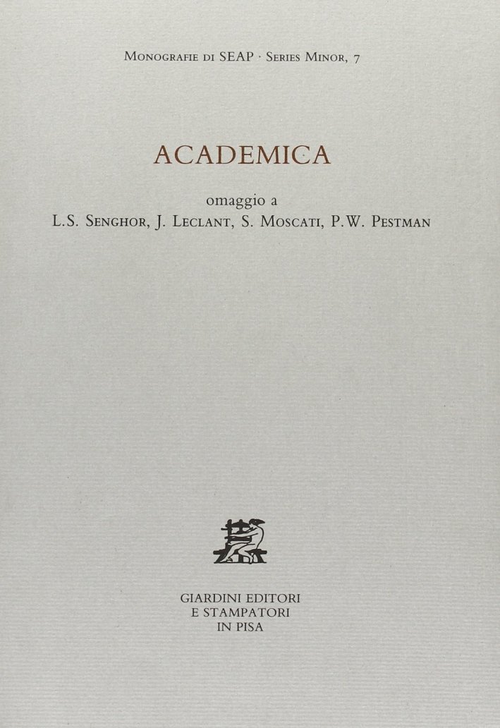 Academica. Omaggio a L. S. Senghor, J. Leclant, S. Moscati, … | Immagine principale