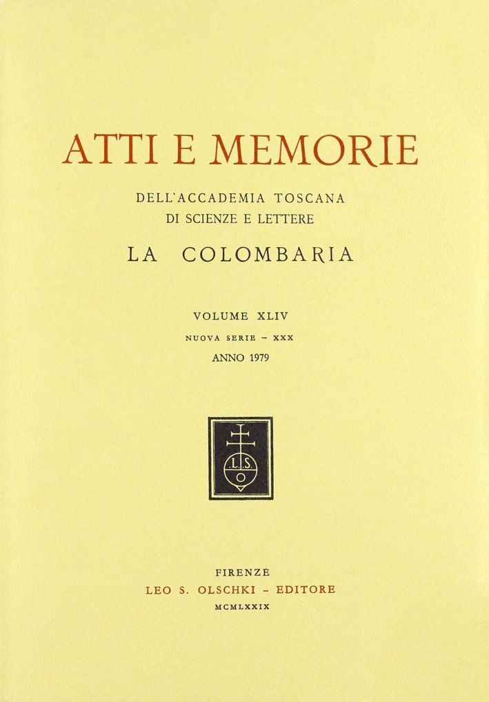 Accademia toscana di scienze e lettere "La Colombaria". Atti e … | Immagine principale