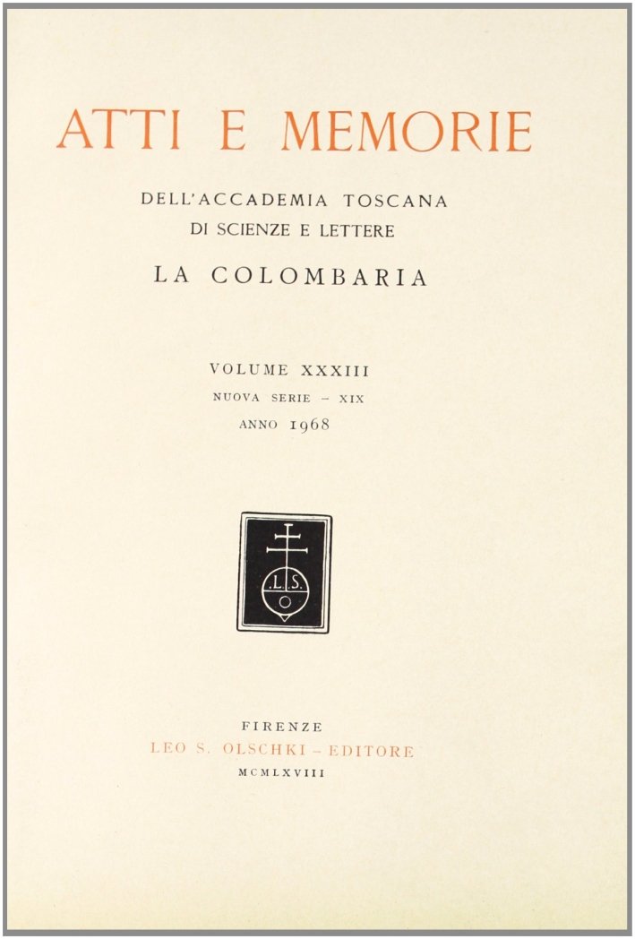 Accademia toscana di scienze e lettere "La Colombaria". Atti e … | Immagine principale