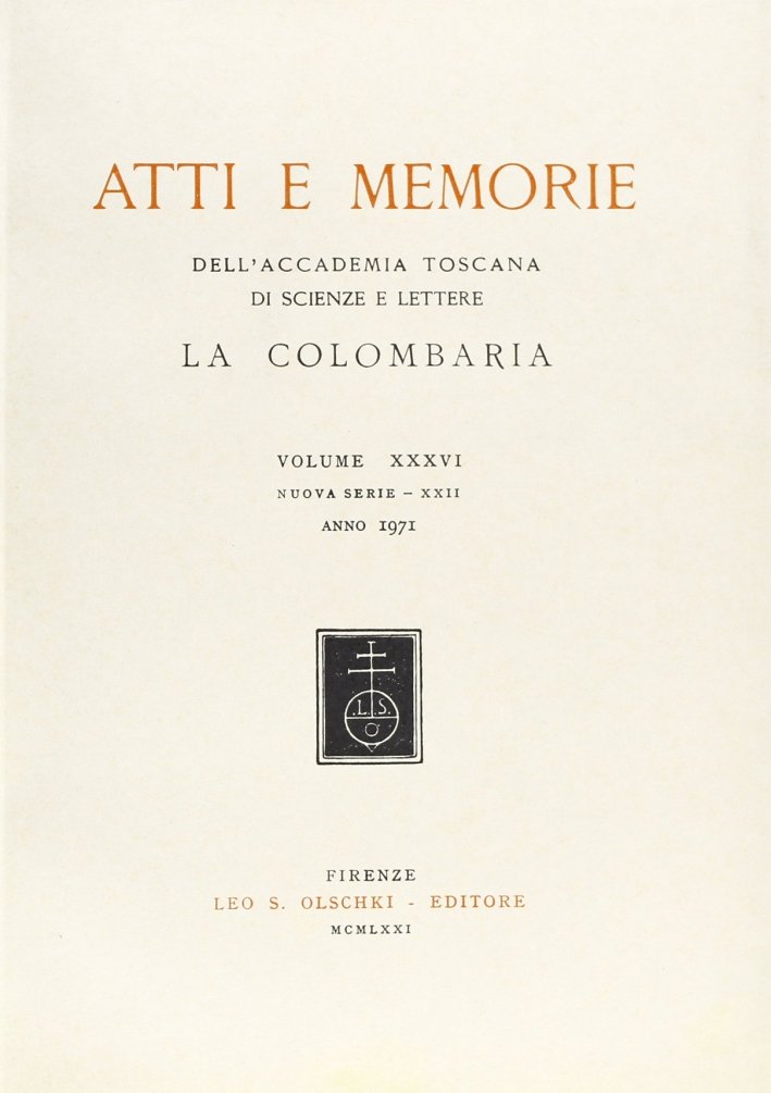 Accademia toscana di scienze e lettere "La Colombaria". Atti e … | Immagine principale