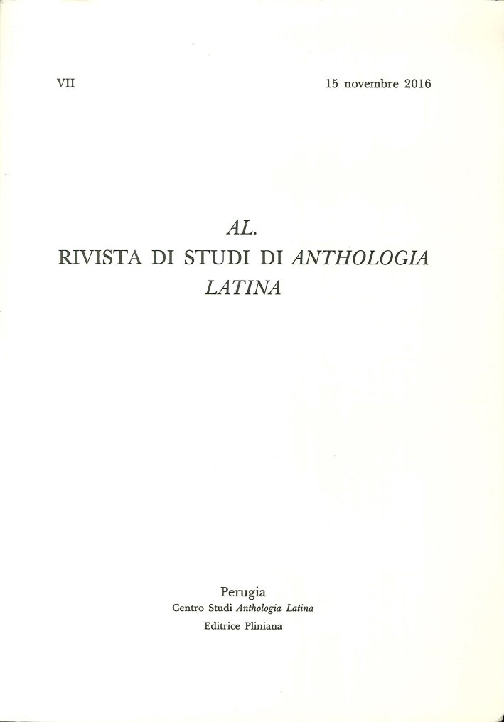 AL. Rivista di Studi di Anthologia Latina (2016). Vol. 7. … | Immagine principale