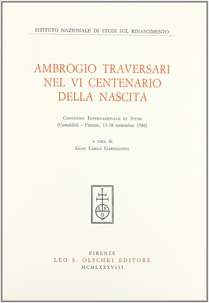 Ambrogio Traversari nel 6º centenario della nascita. Convegno internazionale di … | Immagine principale