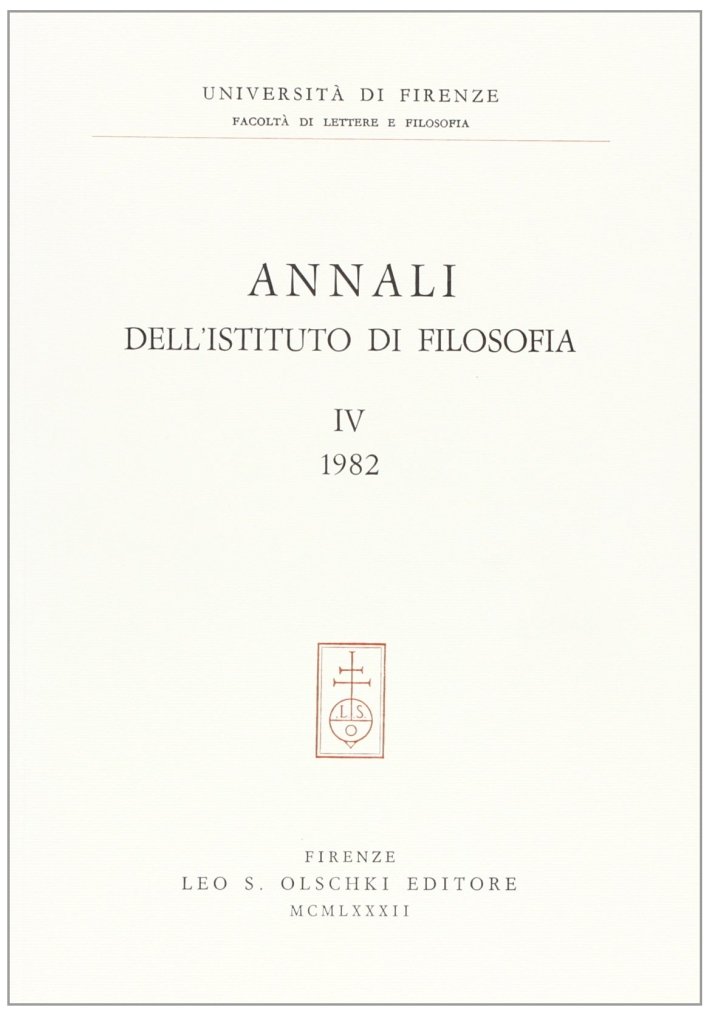 Annali dell'Istituto di filosofia dell'Università di Firenze. Vol. 4, Firenze, … | Immagine principale