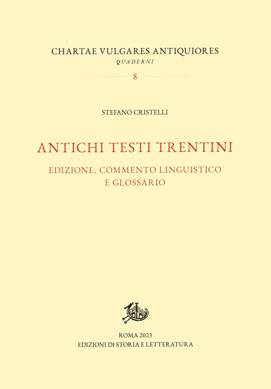 Antichi testi trentini. Edizione, commento linguistico e glossario | Immagine principale