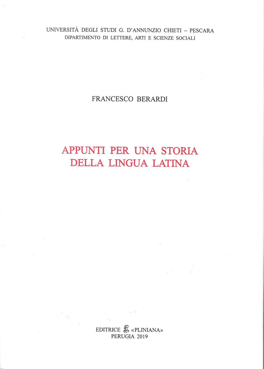 Appunti per una Storia della Lingua Latina, Selci di San …