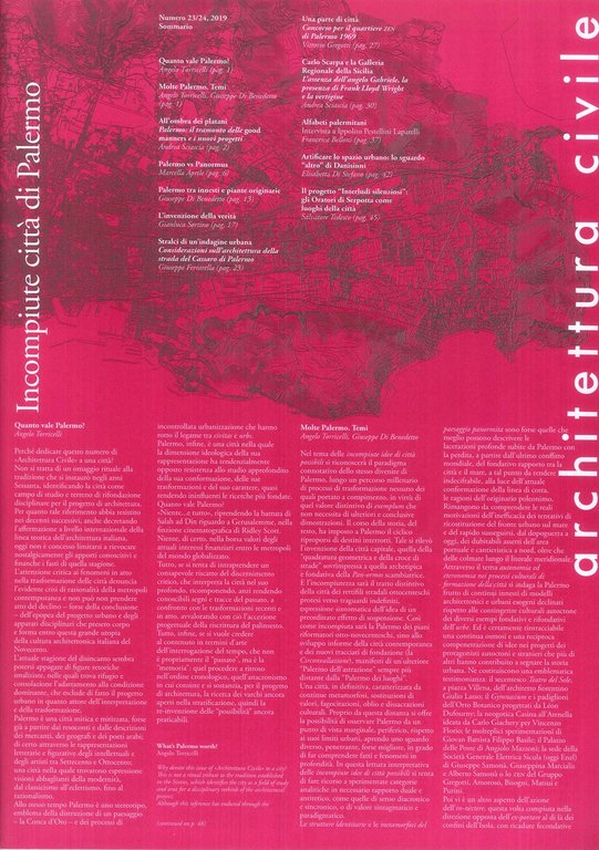 Architettura Civile n. 23/24, 2019. Incompiute città di Palermo, Boves, Araba Fenice, 2019