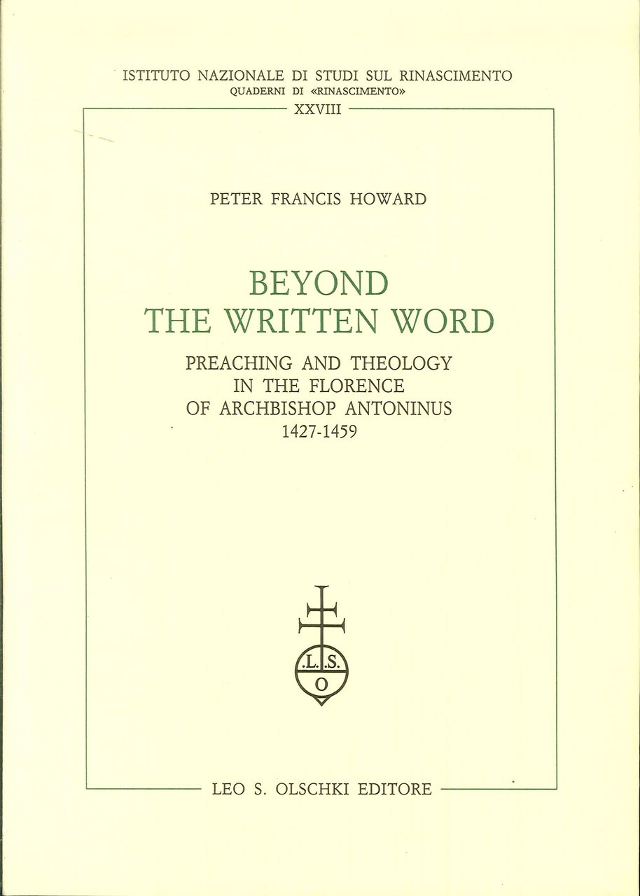 Beyond the Written World. Preaching and Theology in the Florence … | Immagine principale