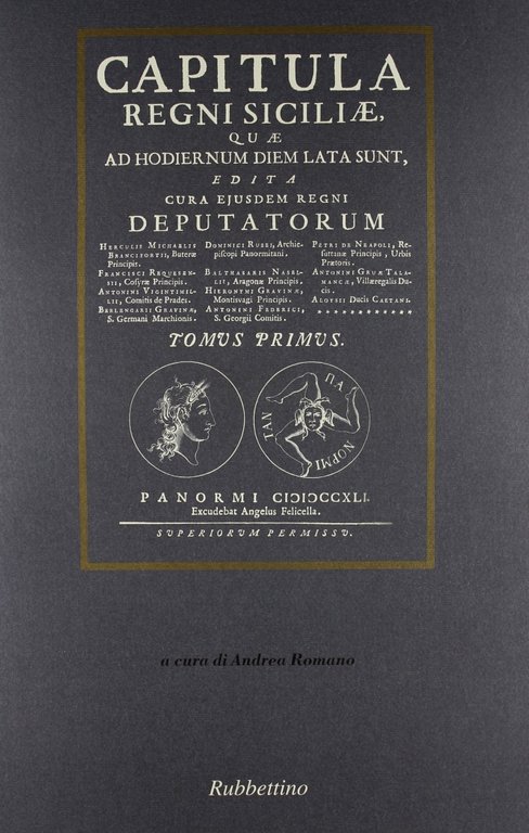 Capitula Regni Siciliae (rist. anast. Palermo, 1741)