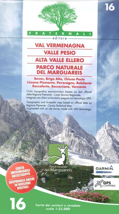 Carta n. 16. Val Vermenagna, Valle Pesio, Alta Valle Ellero, …
