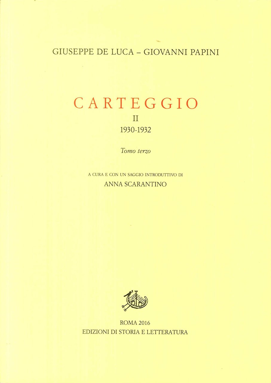 Carteggio. Vol. 2/3: 1930-1932 | Immagine principale