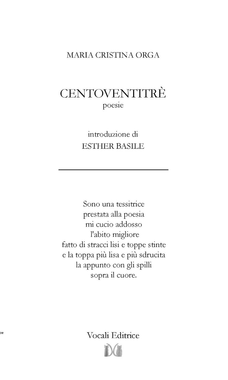 Centoventitré. Poesie
