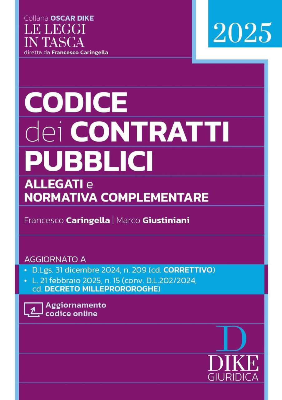 Codice dei contratti pubblici Pocket 2025. Con aggiornamento codice online | Immagine principale