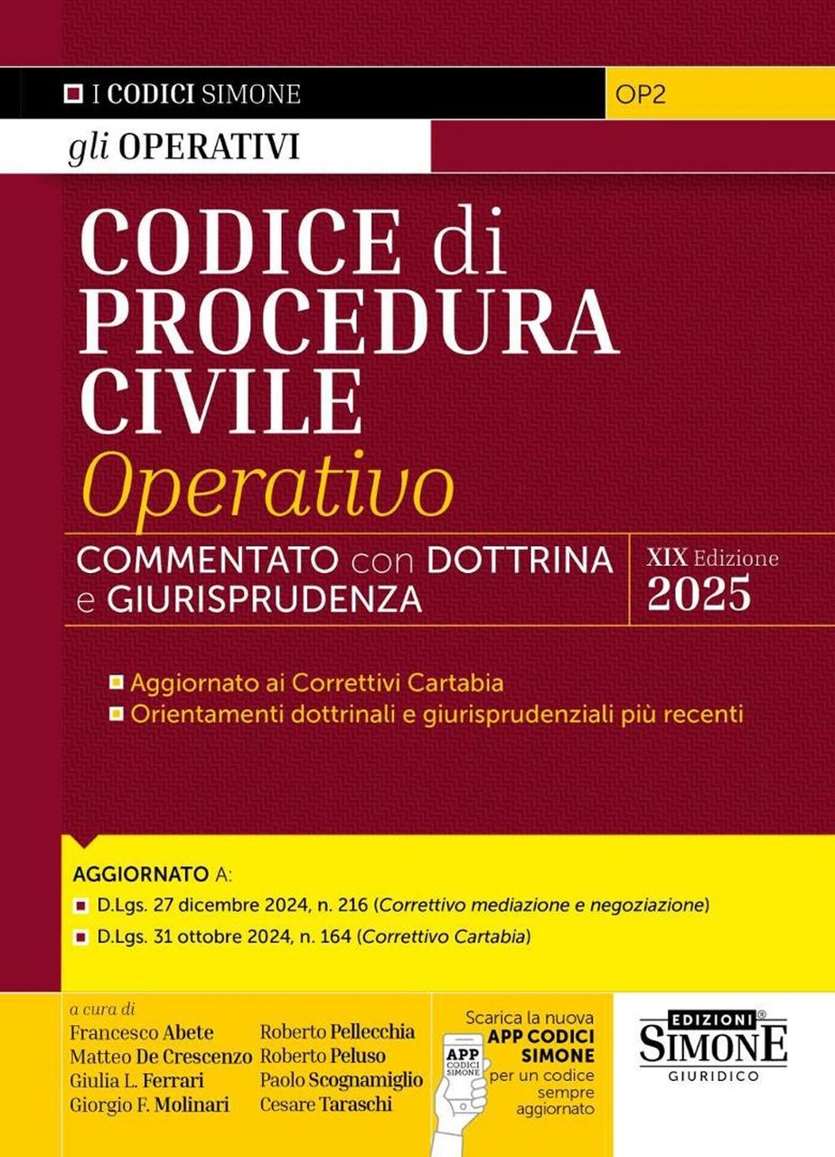 Codice di procedura civile operativo. Annotato con dottrina e giurisprudenza. …