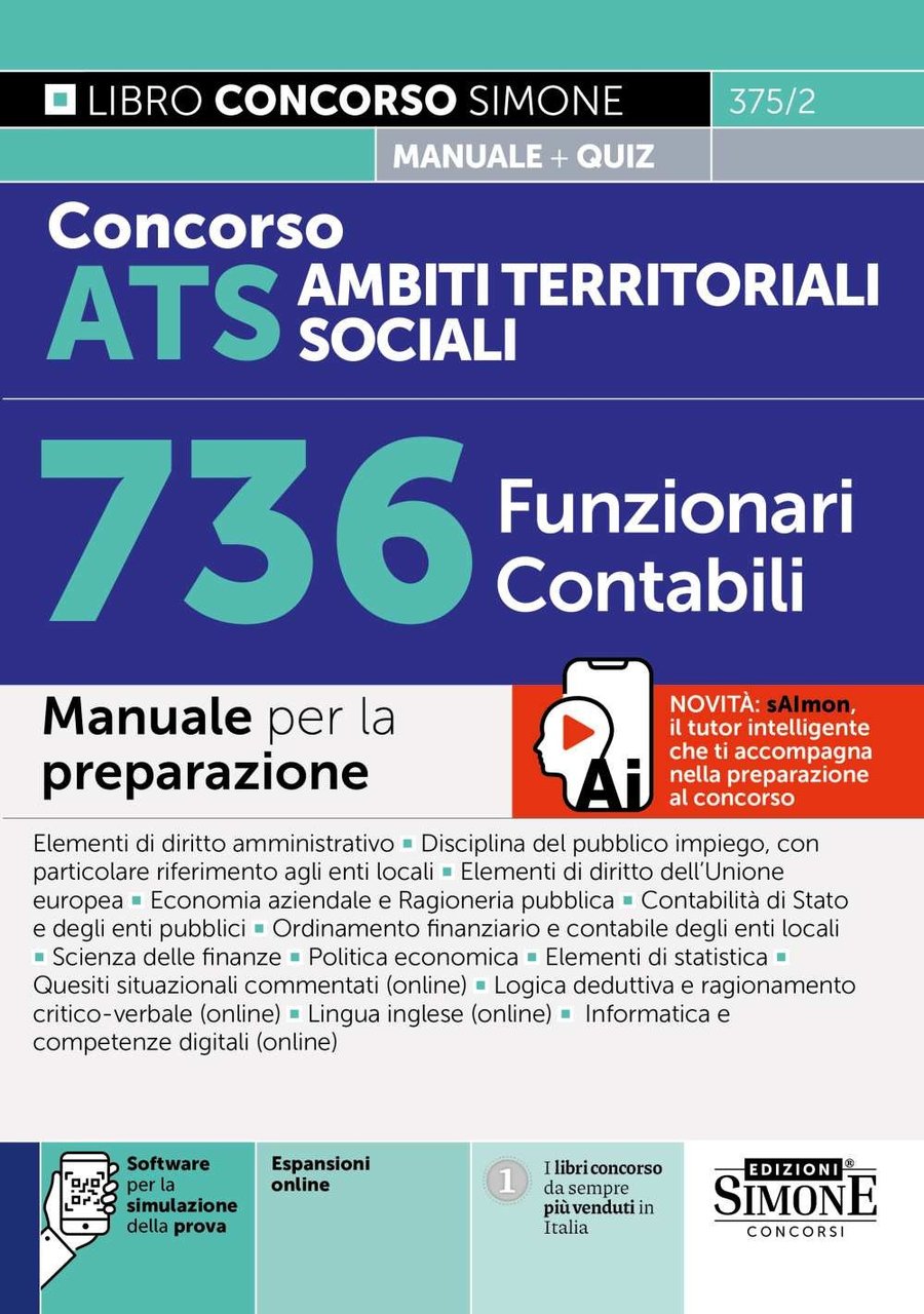 Concorso ATS Ambiti Territoriali Sociali 736 funzionari contabili. Manuale. Con …