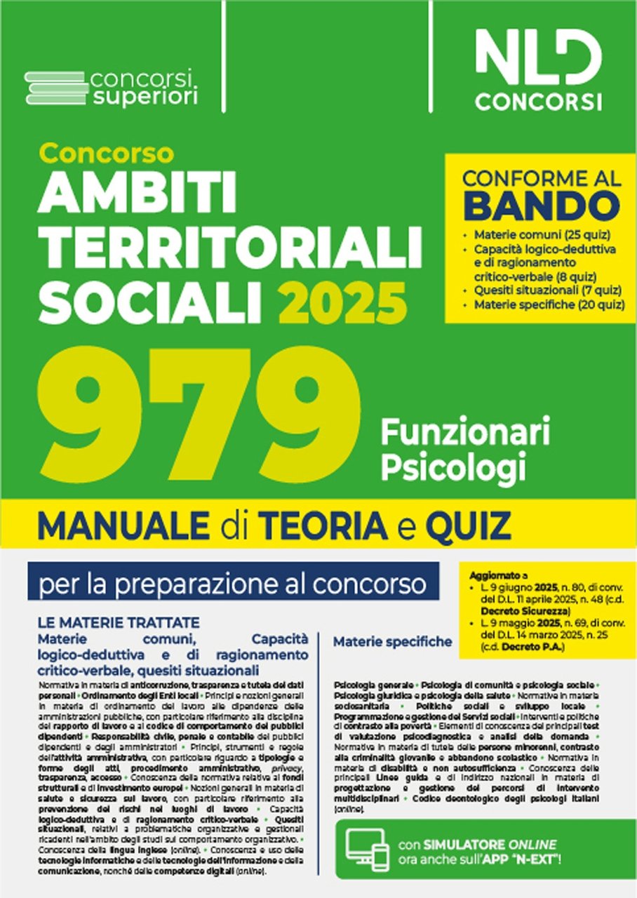 Concorso ATS (Ambiti Territoriali Sociali) per 979 funzionari psicologi (Cod. …