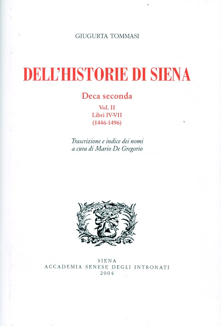 Dell'historie di Siena. Deca seconda. Vol. II. Libri IV-VII. (1446-1496), … | Immagine principale