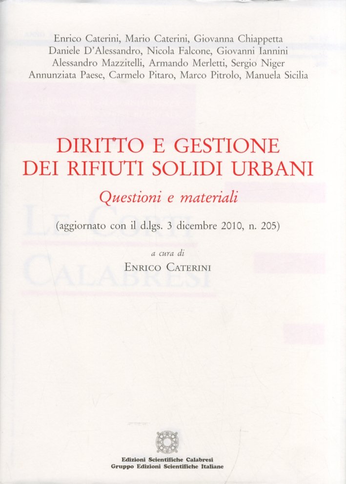 Diritto e gestione dei rifiuti solidi urbani. Questione e materiali. … | Immagine principale