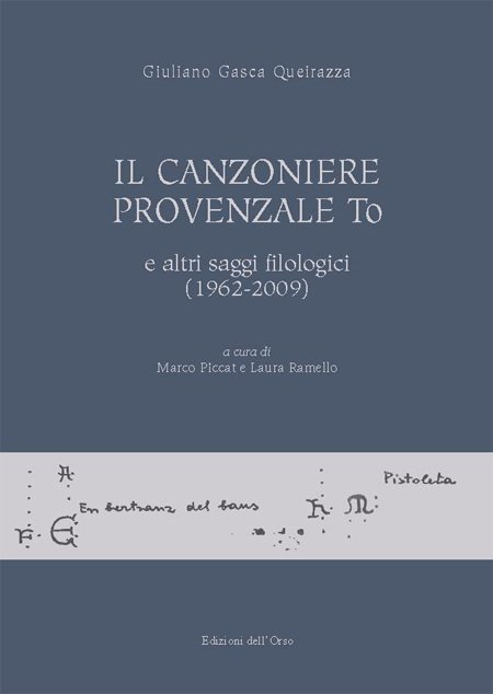 Il canzoniere provenzale To e altri saggi filologici (1962-2009)
