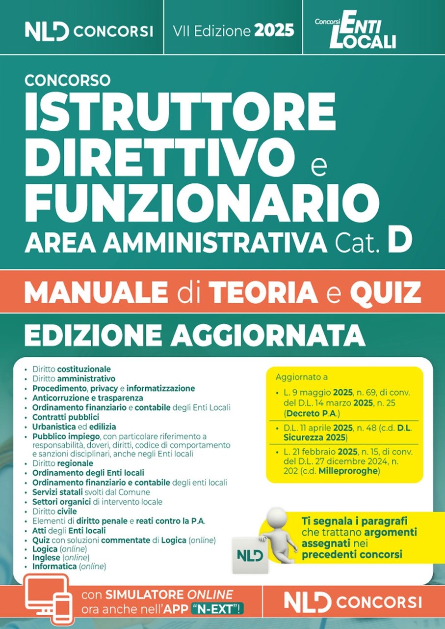 Istruttore direttivo e Funzionario dell'area amministrativa cat. D. Manuale con …