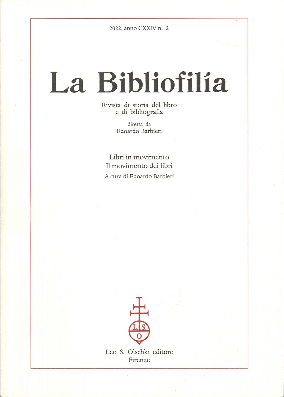 La Bibliofilia. Rivista di storia del libro e di bibliografia. … | Immagine principale