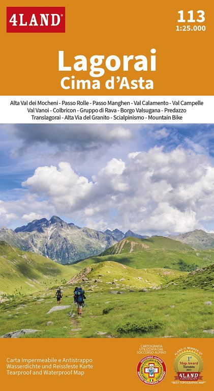 Lagorai Cima d'Asta. Carta 113 -1:25.000