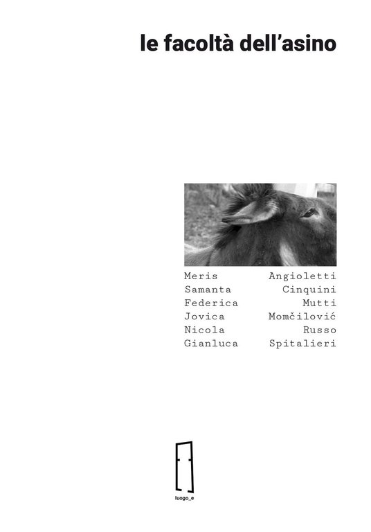 Le facoltà dell'asino, Bergamo, Lubrina Editore, 2019