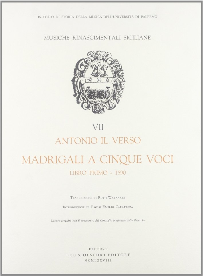 Madrigali a cinque voci. Libro primo (1590), Firenze, Casa Editrice … | Immagine principale