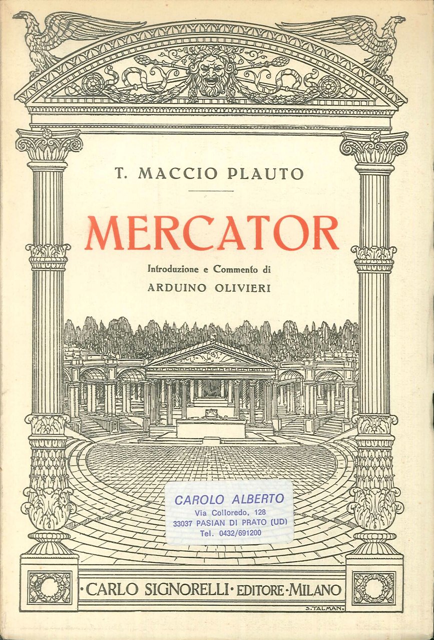 Mercator, Milano, Carlo Signorelli Editore, 1934