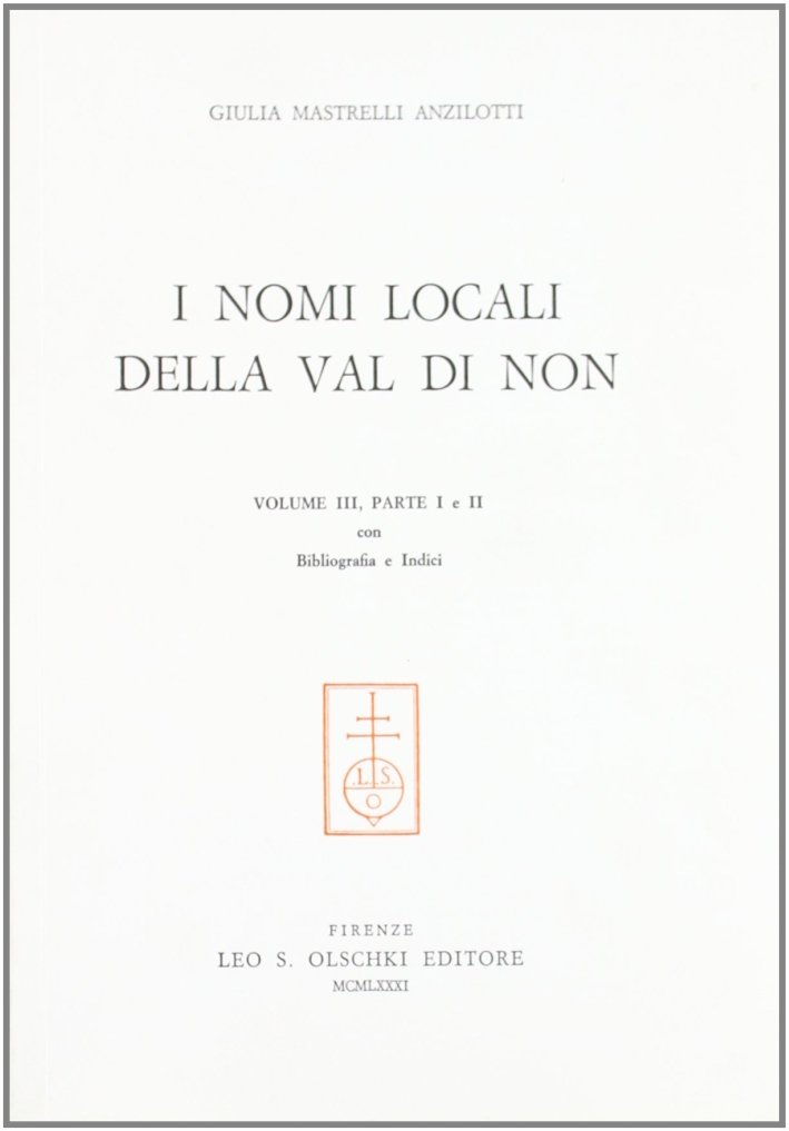 Nomi locali della Val di Non (3). Bibliografia e indici, … | Immagine principale