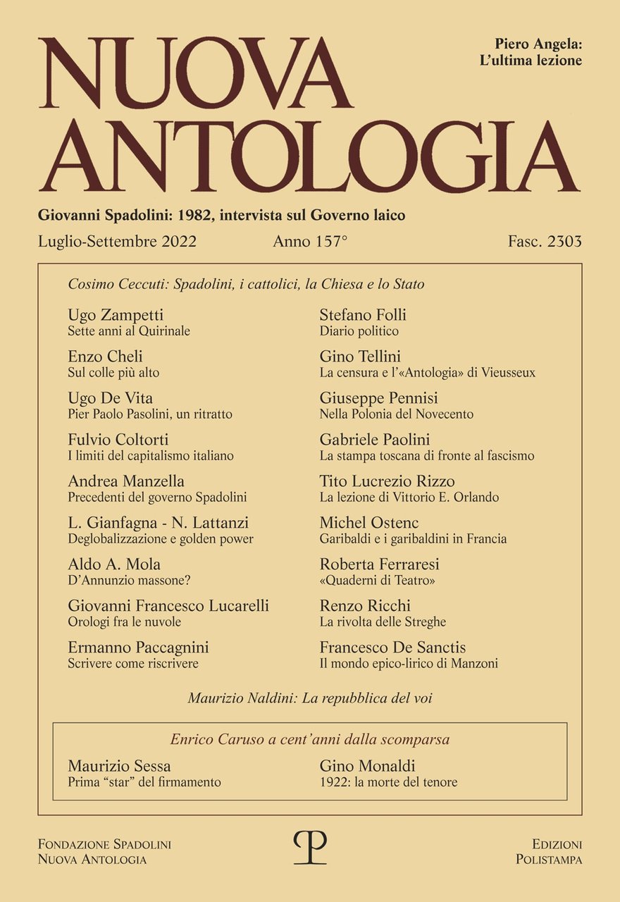 Nuova Antologia - a. CLVII, n. 2303, luglio-settembre 2022, Firenze, …