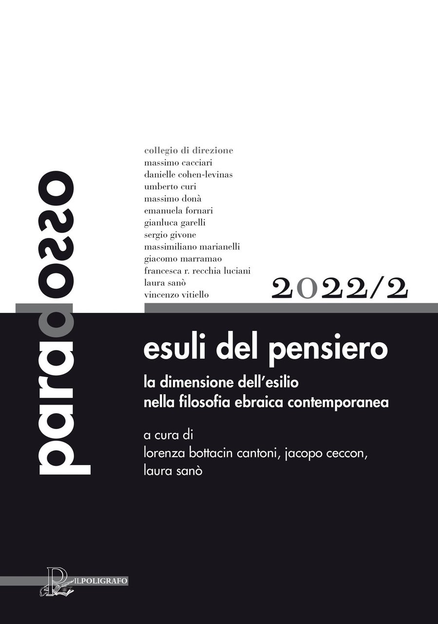 Paradosso. Rivista di filosofia (2022). Vol. 2: Esuli del pensiero. …